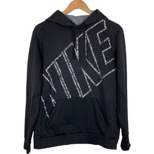 Nike Unisex Black Spell Out Therma Fit  Hoodie